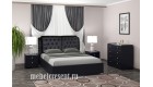 Кровать 1600 из экокожи «Монако» Чёрный