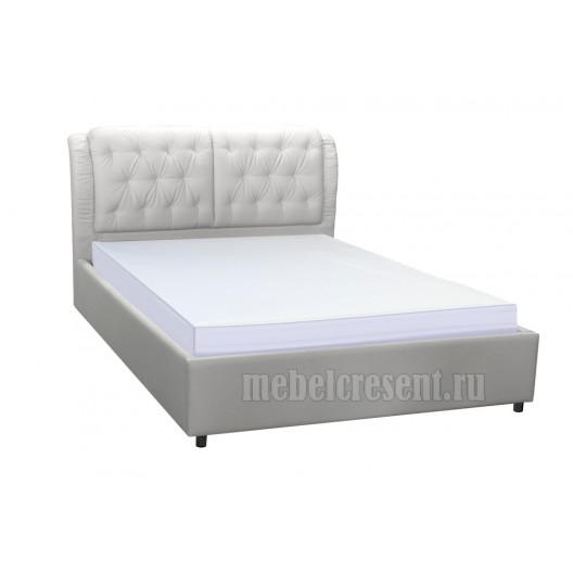 Кровать 1600 из экокожи с подъёмным механизмом «Монако» Белый