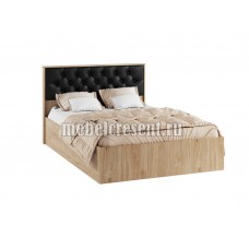 Кровать 1400 с подъёмным механизмом «Модена МКР-1» Гикори Рокфорд - Чёрная экокожа