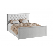 Кровать 1400 с подъёмным механизмом «Модена МКР-2» Ясень Анкор светлый - Белая экокожа