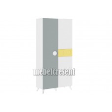Шкаф «КУБО ШК-003 МДФ» Белый - матовый Грин Грей Софт - Солнечно-желтый