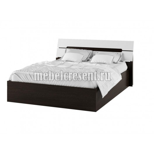 Кровать 1400 с подъёмным механизмом «Гавана» Венге - Акрил белый