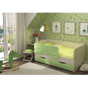 Кровать детская 1.6 «Алиса» КР-812 Дуб Белфорт - Зеленый металлик