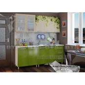 Кухонный гарнитур 2м «Люкс Лоза» Серый – Зелёный лёд